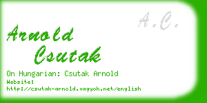 arnold csutak business card